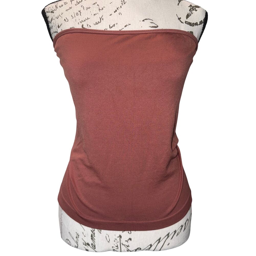 A New Day Brick Red Tube Top Built In Bra Stretch Strapless Bandeau Medium